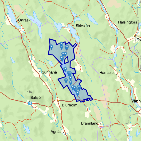 Map showing the fishing area.
