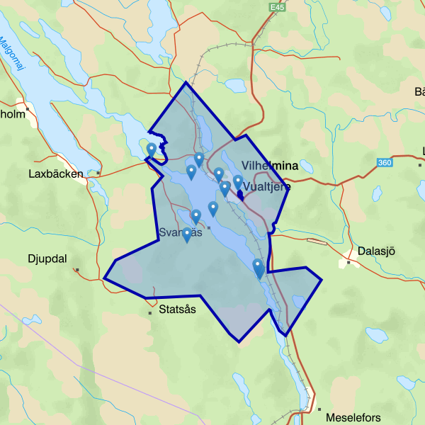 Map showing the fishing area.