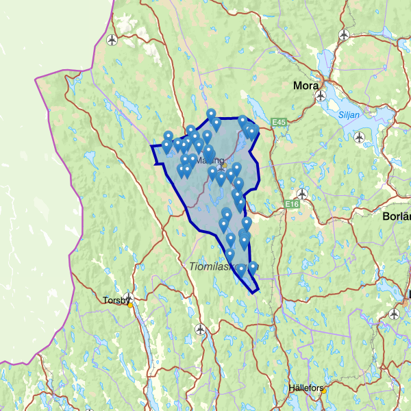 Map showing the fishing area.