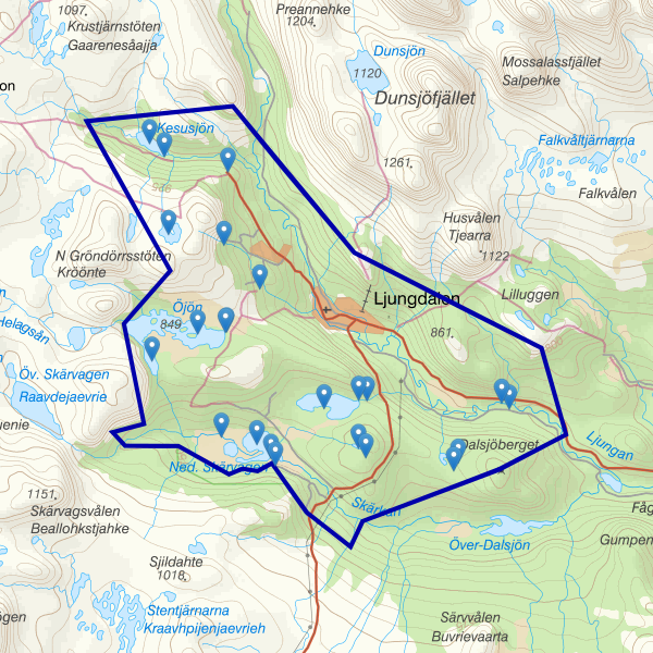 Karta som visar fiskeområdet