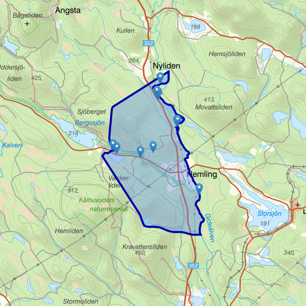 Karta som visar fiskeområdet