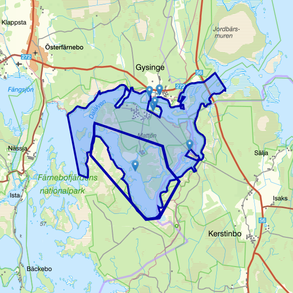 Map showing the fishing area.