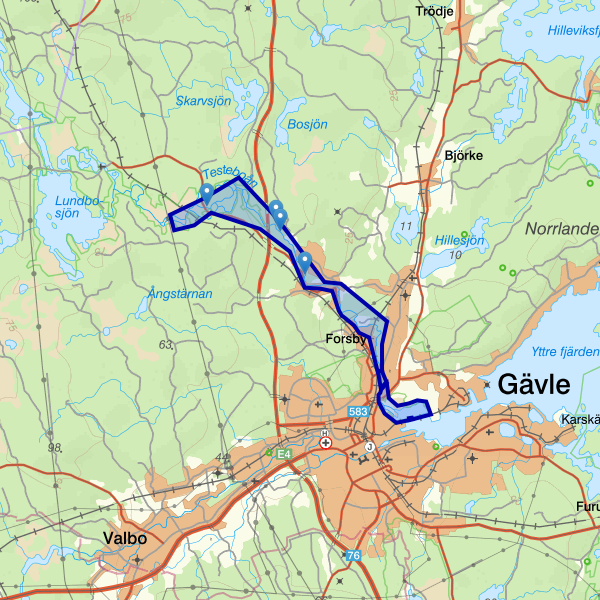 Map showing the fishing area.