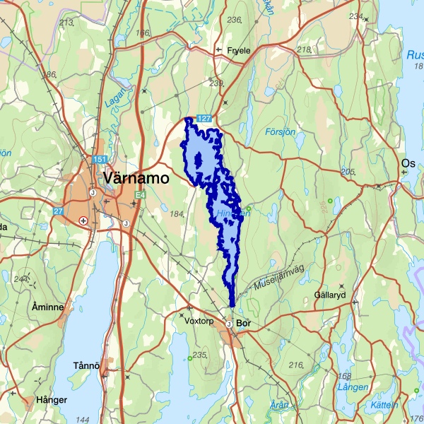 Karta som visar fiskeområdet