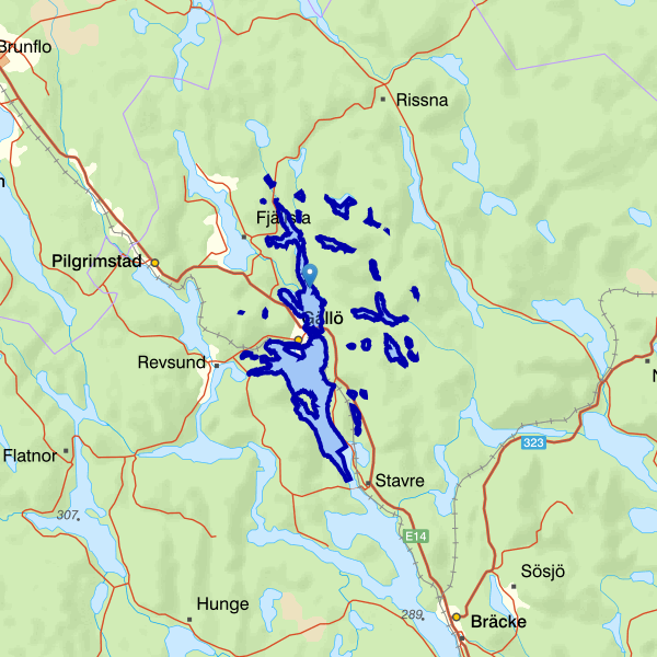 Map showing the fishing area.