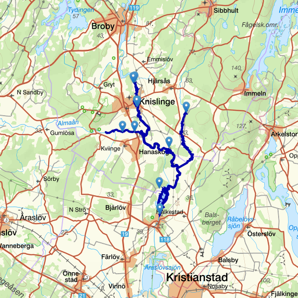 Map showing the fishing area.