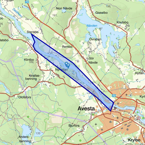 Karta som visar fiskeområdet