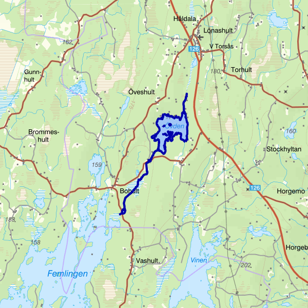 Karta som visar fiskeområdet