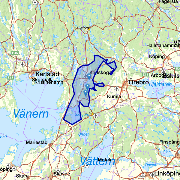 Map showing the fishing area.