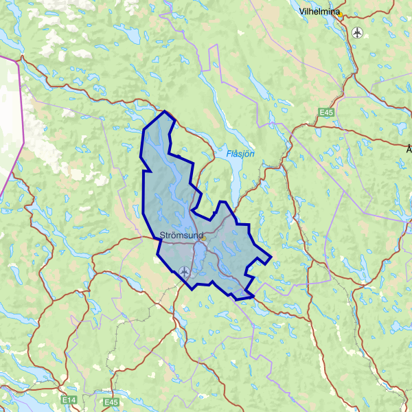 Map showing the fishing area.