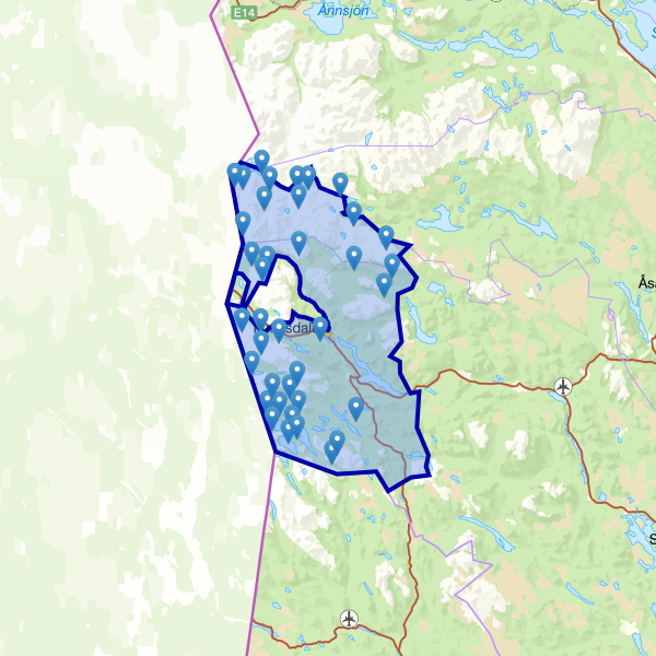 Karta som visar fiskeområdet