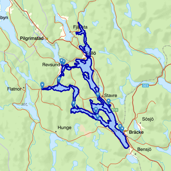 Map showing the fishing area.