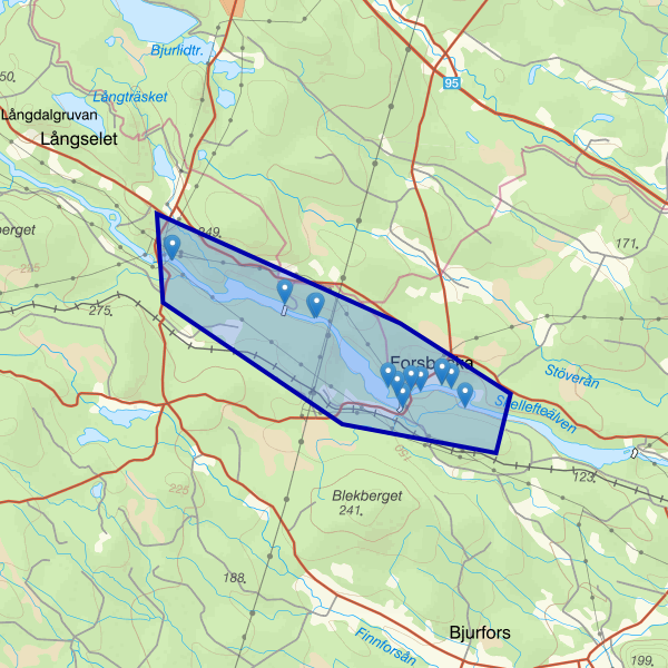 Map showing the fishing area.