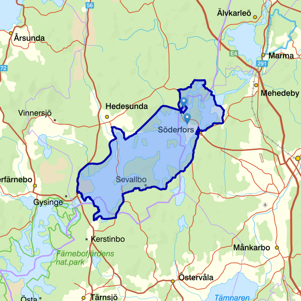 Map showing the fishing area.
