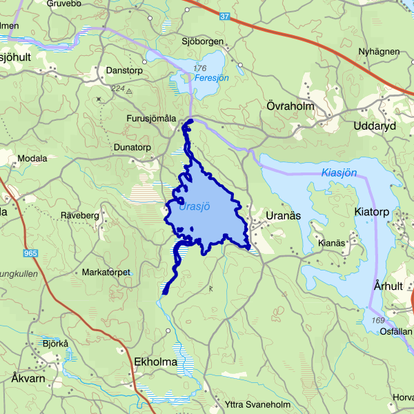 Map showing the fishing area.