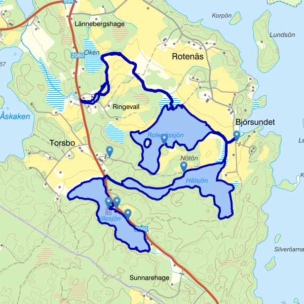 Map showing the fishing area.