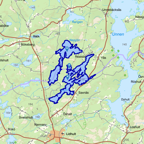 Karta som visar fiskeområdet