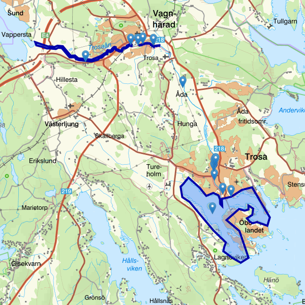 Karta som visar fiskeområdet