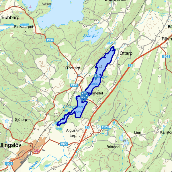 Map showing the fishing area.