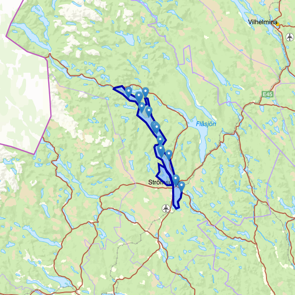 Map showing the fishing area.