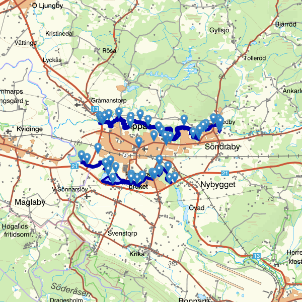 Map showing the fishing area.