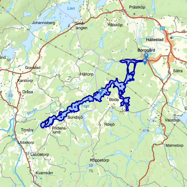 Map showing the fishing area.