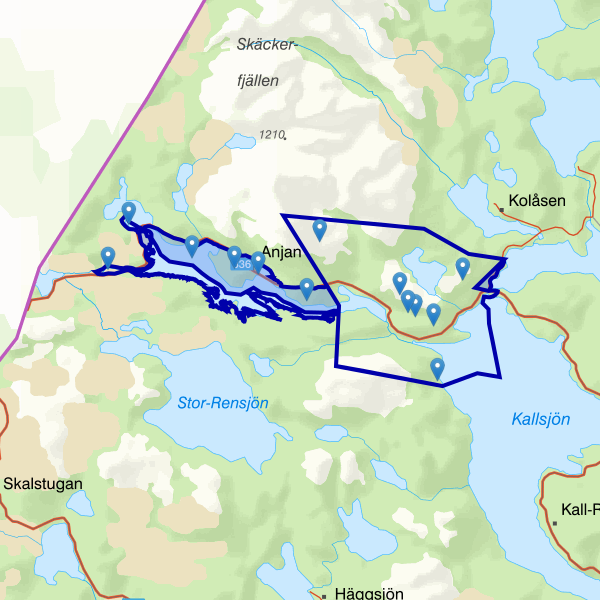 Karta som visar fiskeområdet