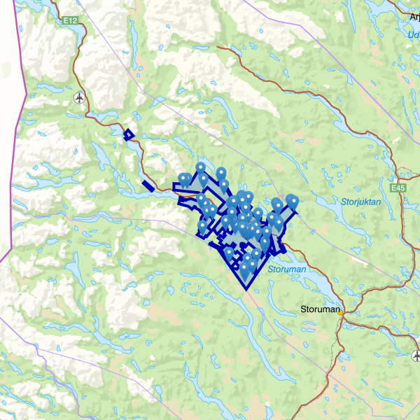 Karta som visar fiskeområdet