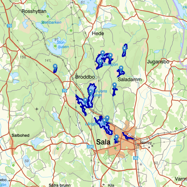 Map showing the fishing area.