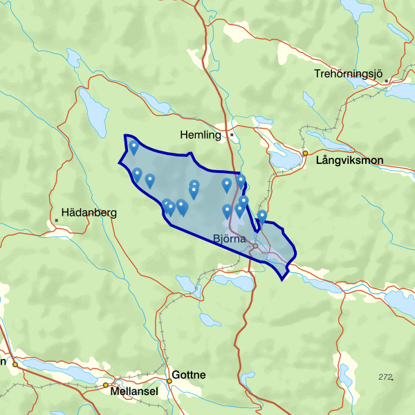 Map showing the fishing area.