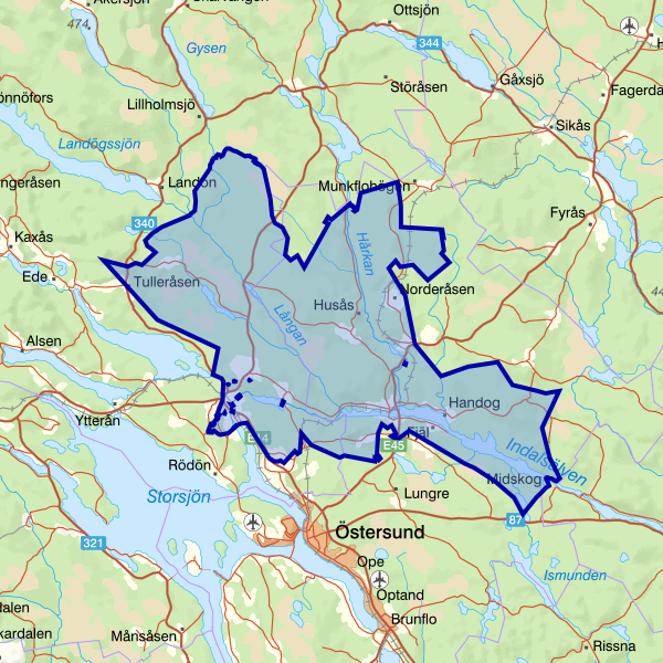 Map showing the fishing area.