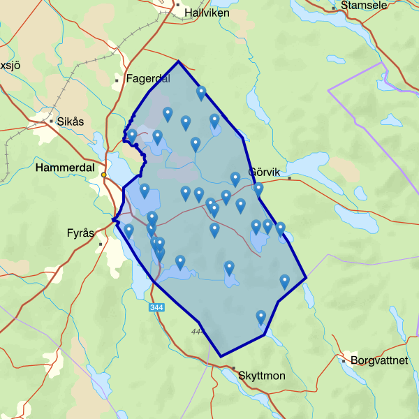 Map showing the fishing area.