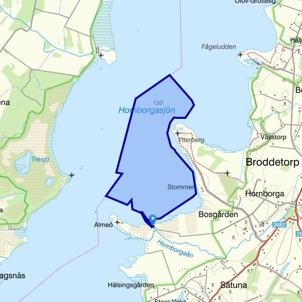 Karta som visar fiskeområdet