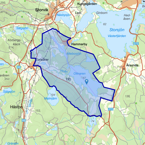 Karta som visar fiskeområdet