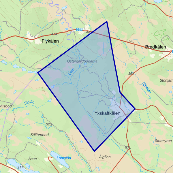 Map showing the fishing area.
