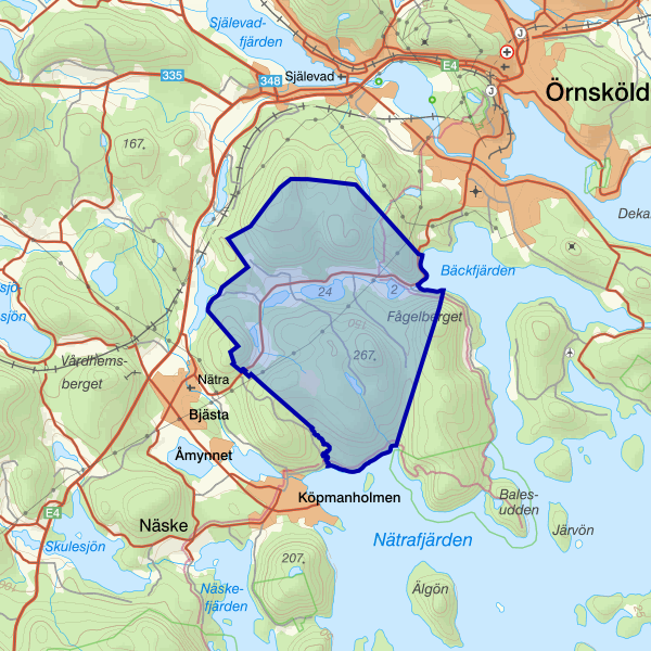 Karta som visar fiskeområdet
