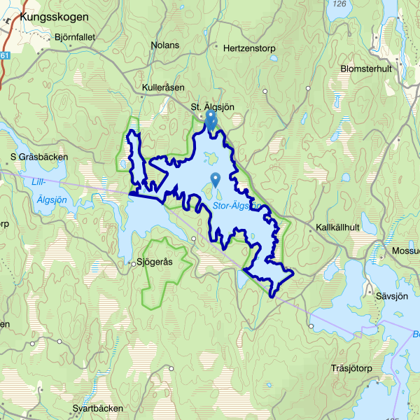 Karta som visar fiskeområdet