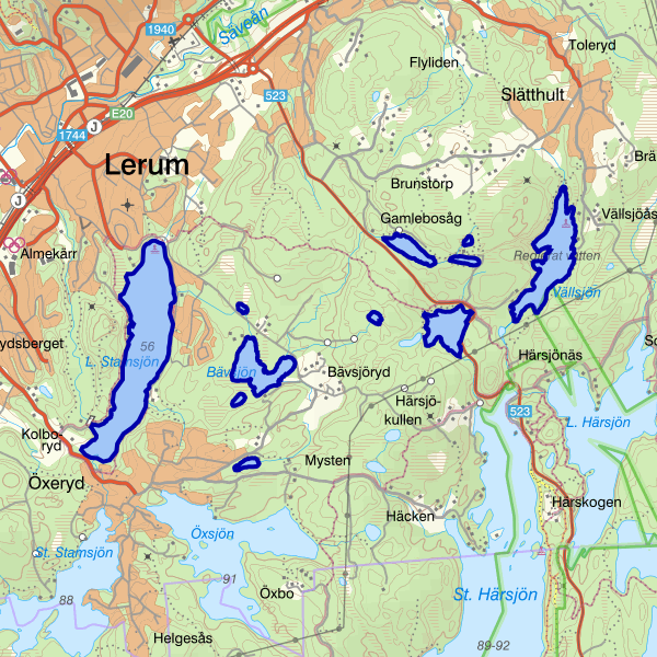 Map showing the fishing area.