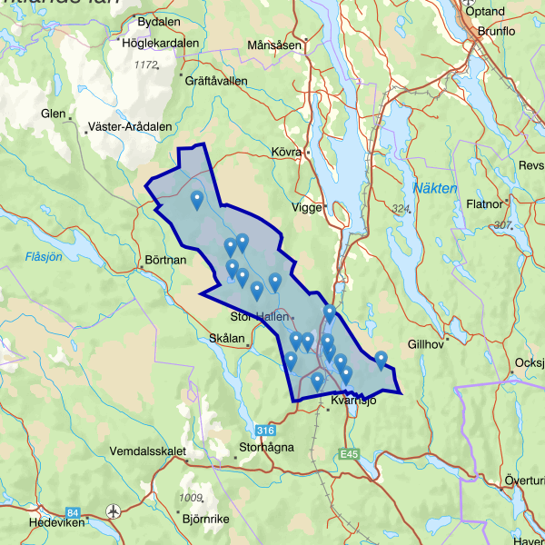 Map showing the fishing area.