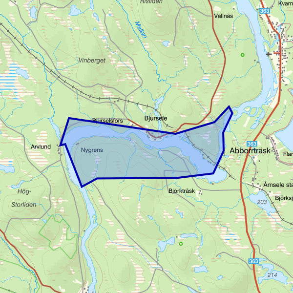 Map showing the fishing area.