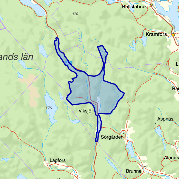 Karta som visar fiskeområdet
