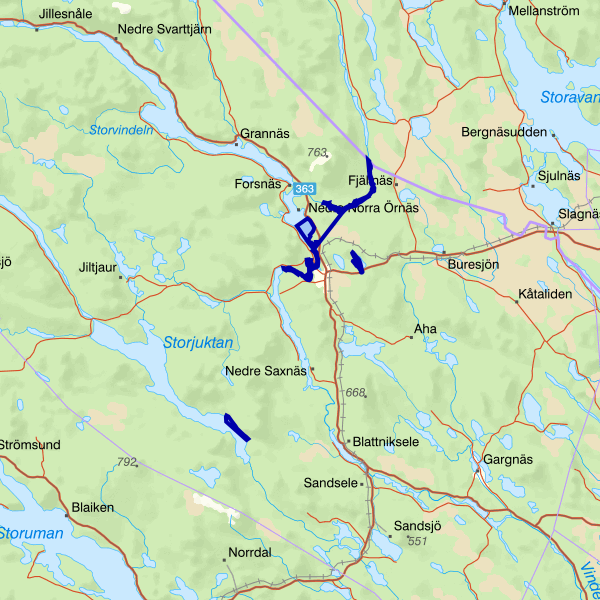 Karta som visar fiskeområdet