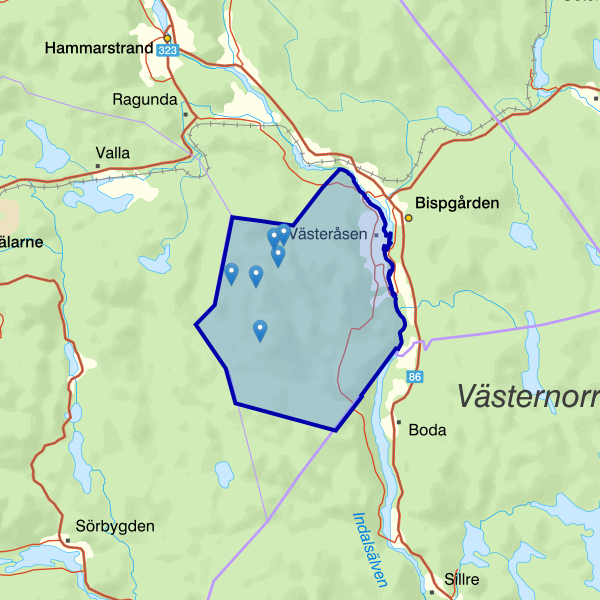 Karta som visar fiskeområdet