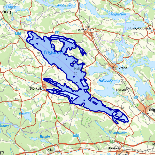 Karta som visar fiskeområdet