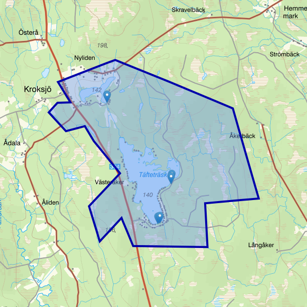 Map showing the fishing area.
