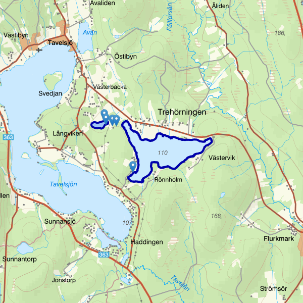 Map showing the fishing area.