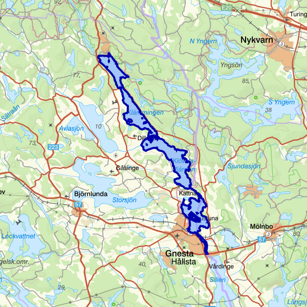 Map showing the fishing area.
