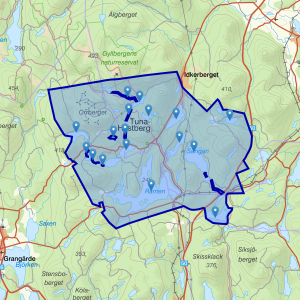 Map showing the fishing area.