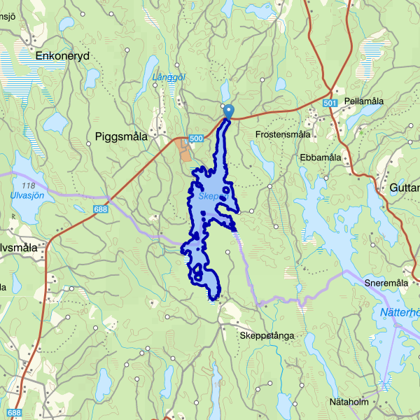 Map showing the fishing area.