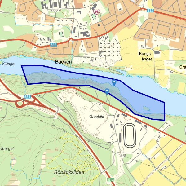 Map showing the fishing area.
